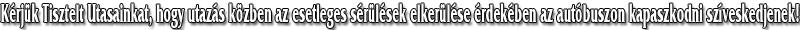 Kérjük, utazás közben kapaszkodni szíveskedjenek!